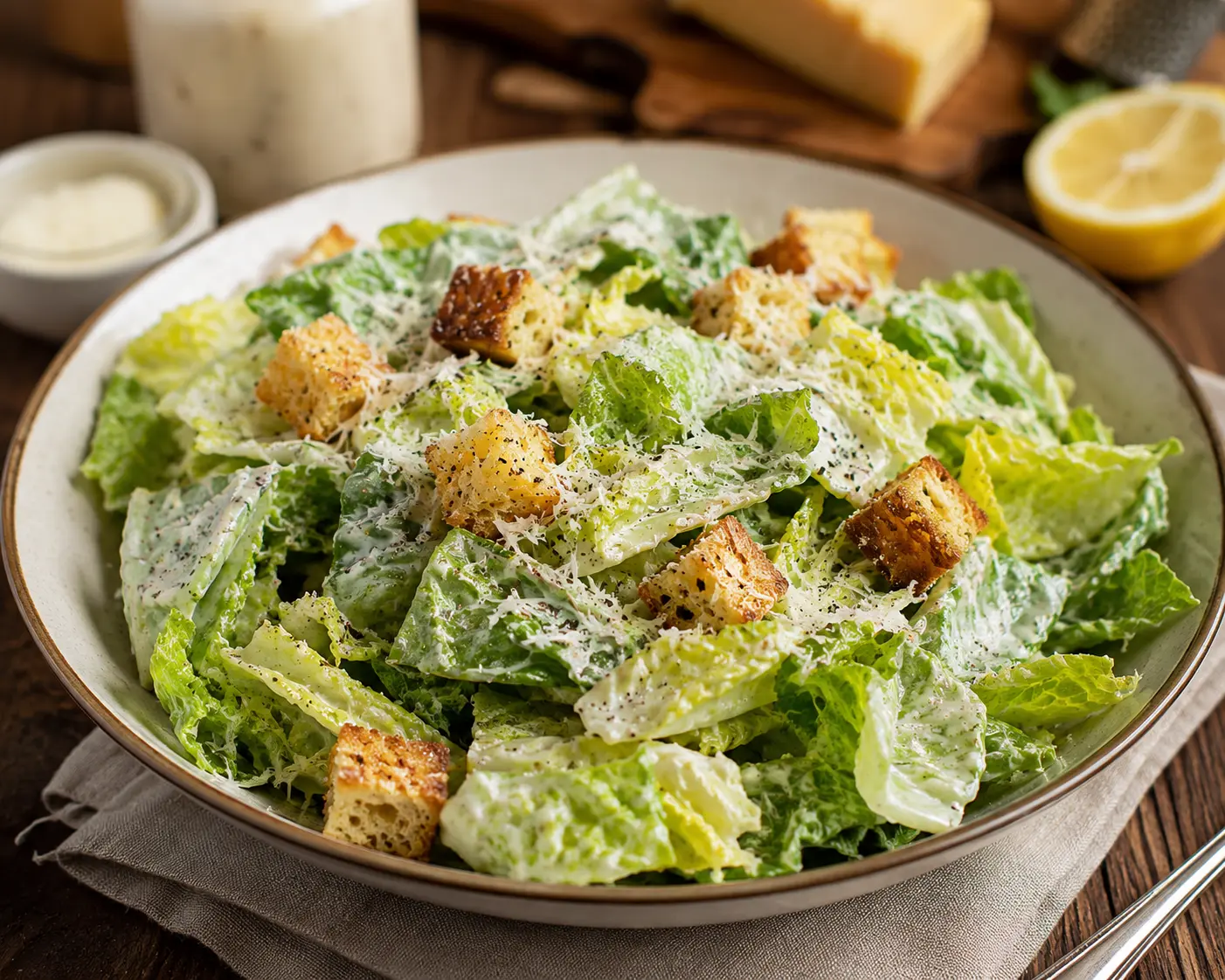 Classic Caesar Salad Recipe with Homemade Dressing – Restaurant Style